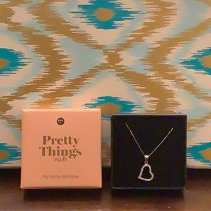 Silver necklace heart charm